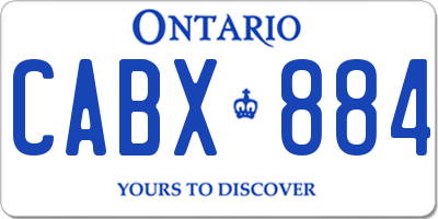 ON license plate CABX884