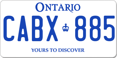 ON license plate CABX885