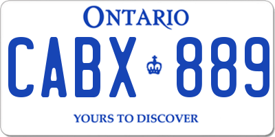 ON license plate CABX889