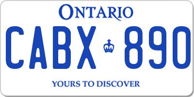 ON license plate CABX890