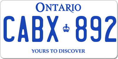 ON license plate CABX892