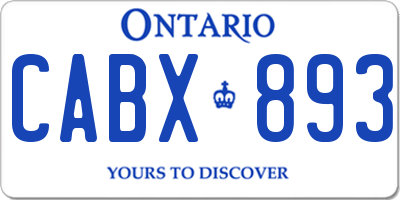 ON license plate CABX893