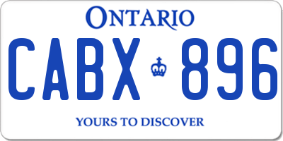 ON license plate CABX896