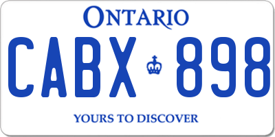 ON license plate CABX898