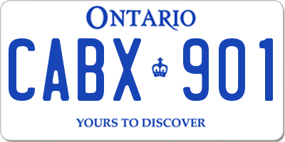 ON license plate CABX901