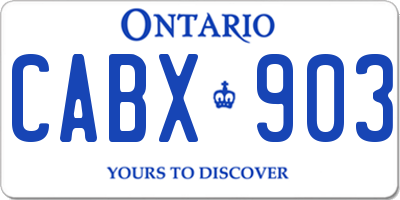 ON license plate CABX903