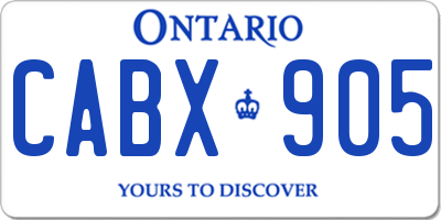 ON license plate CABX905