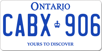 ON license plate CABX906