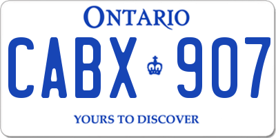 ON license plate CABX907