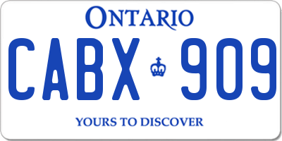 ON license plate CABX909