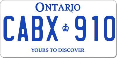 ON license plate CABX910