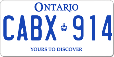 ON license plate CABX914