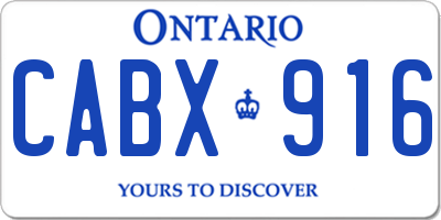 ON license plate CABX916