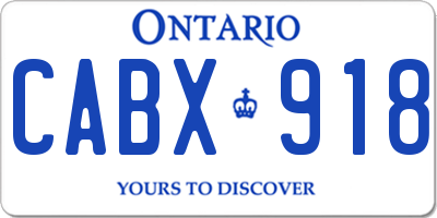 ON license plate CABX918