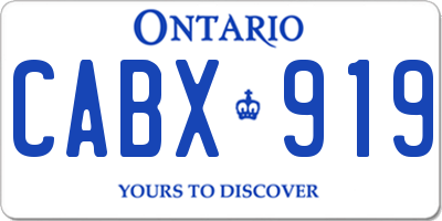 ON license plate CABX919