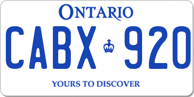 ON license plate CABX920