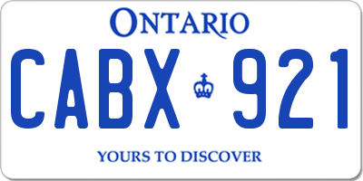 ON license plate CABX921