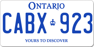 ON license plate CABX923