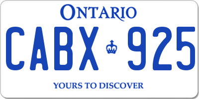 ON license plate CABX925