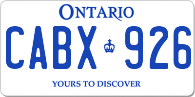 ON license plate CABX926