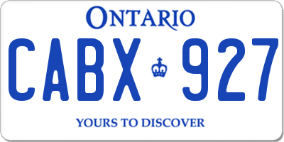 ON license plate CABX927