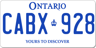 ON license plate CABX928