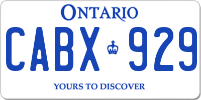 ON license plate CABX929