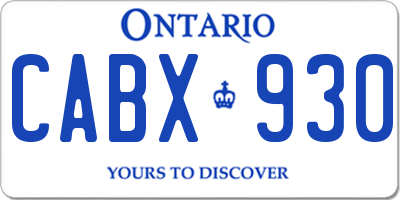 ON license plate CABX930