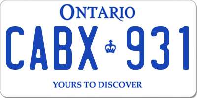 ON license plate CABX931