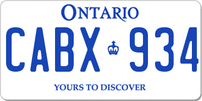 ON license plate CABX934