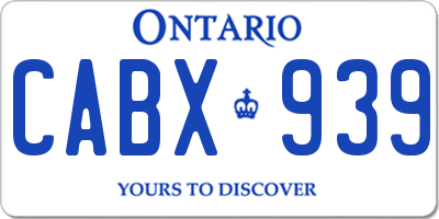 ON license plate CABX939