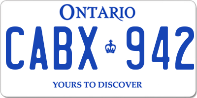 ON license plate CABX942