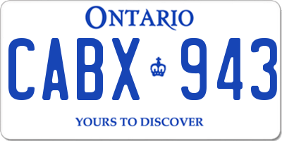 ON license plate CABX943