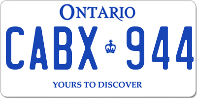 ON license plate CABX944