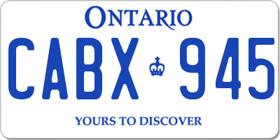 ON license plate CABX945