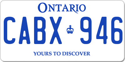 ON license plate CABX946