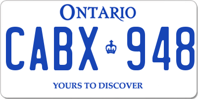 ON license plate CABX948