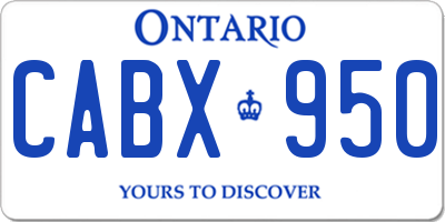 ON license plate CABX950