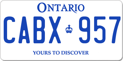 ON license plate CABX957