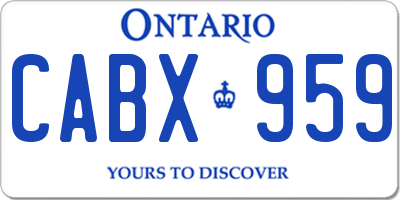 ON license plate CABX959