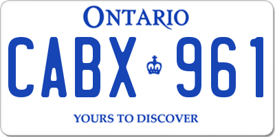 ON license plate CABX961