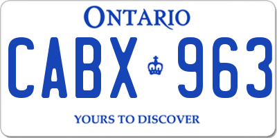 ON license plate CABX963