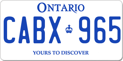 ON license plate CABX965