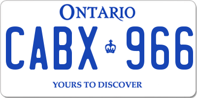 ON license plate CABX966