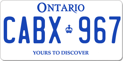 ON license plate CABX967