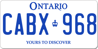 ON license plate CABX968