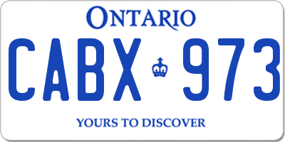 ON license plate CABX973