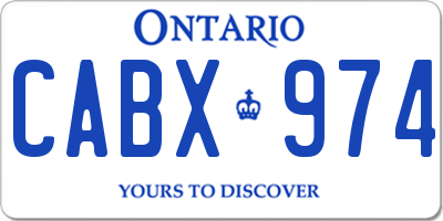 ON license plate CABX974