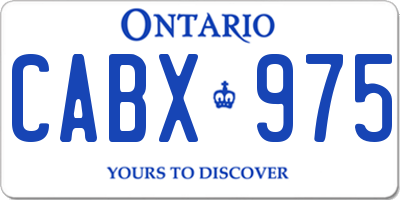 ON license plate CABX975