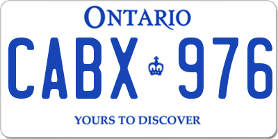 ON license plate CABX976